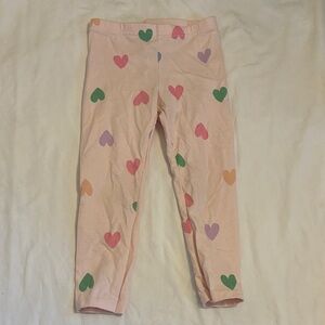 Kids Pink Heart-Print Leggings